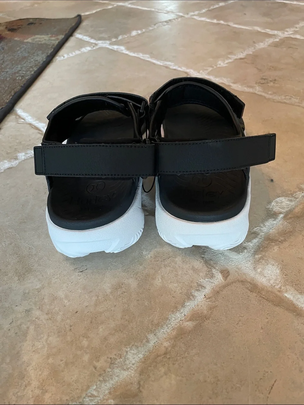 Hurley Black Men’s Adjustable Sport Sandals with White Eva Outsole